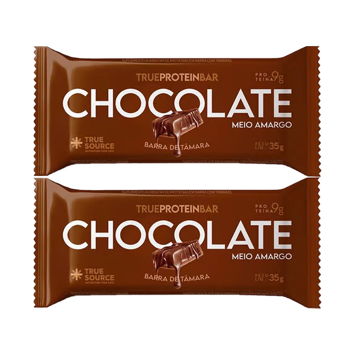 Kit 2X Barrinha de T�mara True Bar Protein - 1 Unidade de 35g Chocolate Meio Amargo - True Source