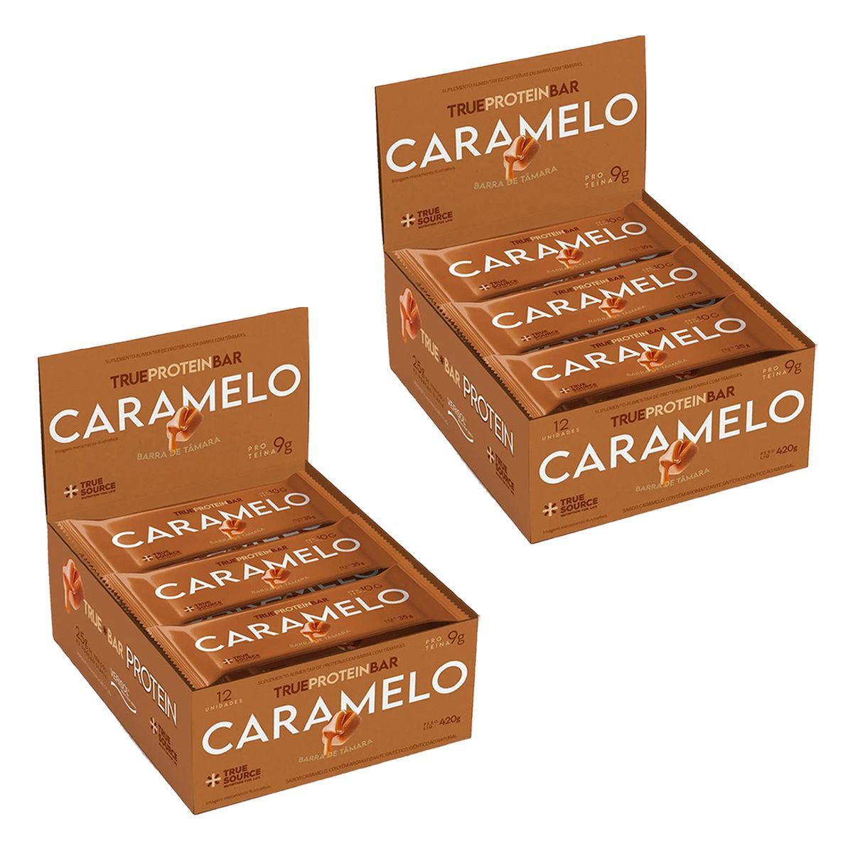 Kit 2X Barrinha de T�mara True Bar Protein - 12 Unidades de 35g Caramelo - True Source