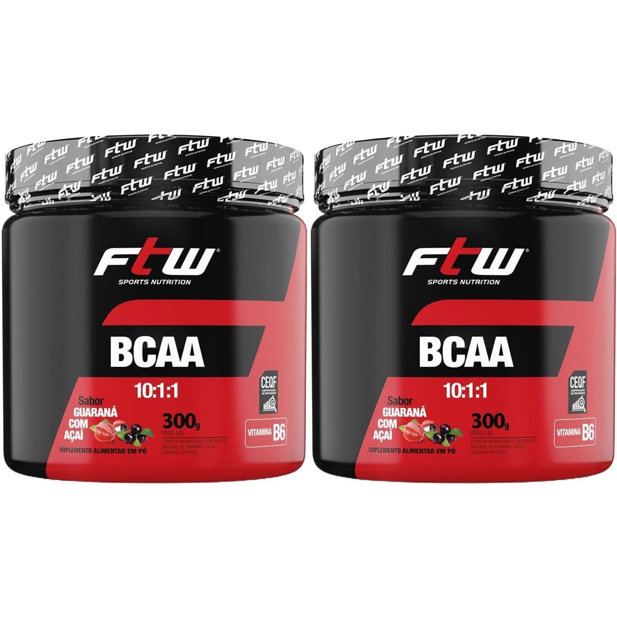 Kit 2X Bcaa 10:1:1 - 300g Guaran� com A�a� - FTW