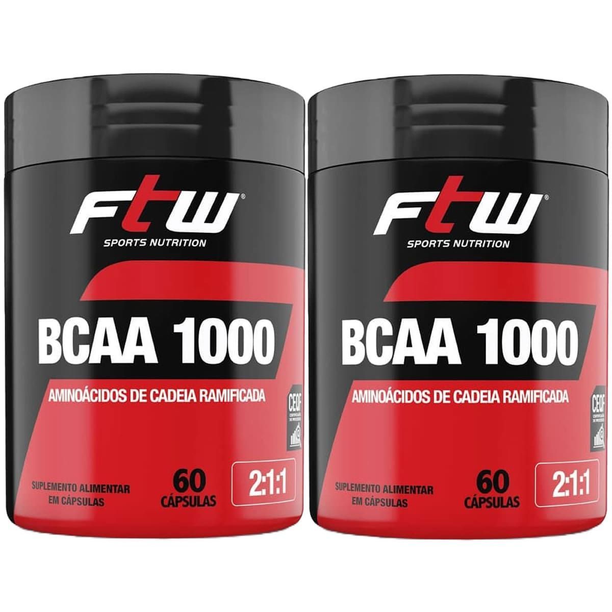 Kit 2X Bcaa 1000 2:1:1 - 60 C�psulas - FTW