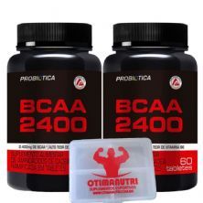 Kit 2x BCAA 2400 - 60 Tabletes + Porta C�ps - Probi�tica