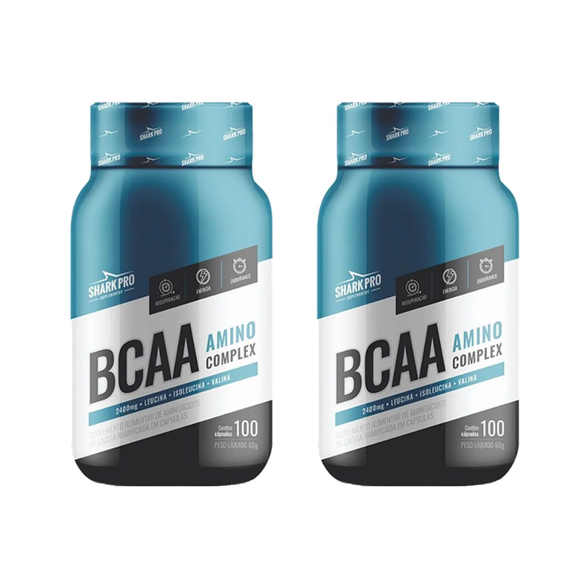 Kit 2X BCAA Amino Complex 2400 - 100 C�psulas - Shark Pro