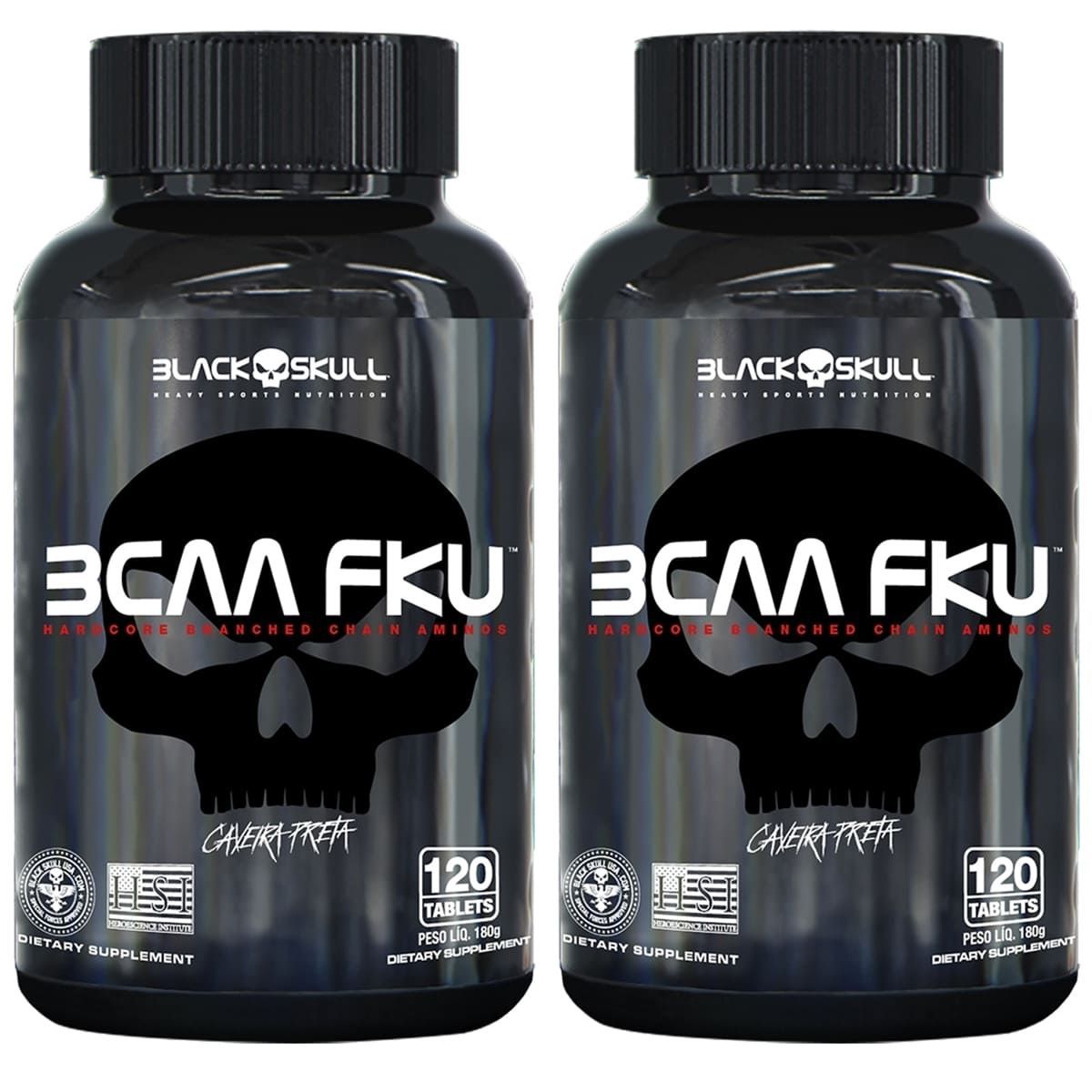 Kit 2X Bcaa FKU - 120 Tablets - Black skull