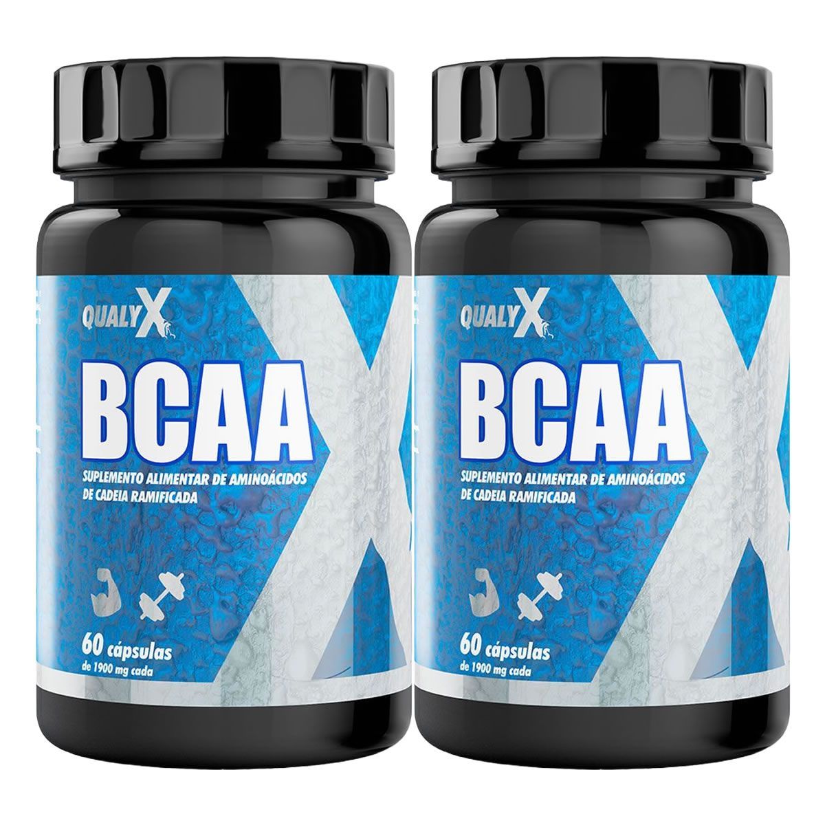 Kit 2X BCAA Qualy X - 60 C�psulas -  QualyNutri