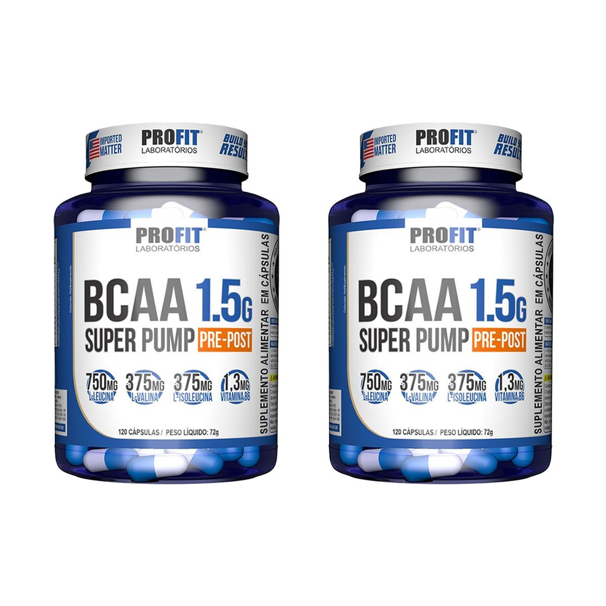 Kit 2X Bcaa Super Pump 1,5g -120 C�psulas - ProFit