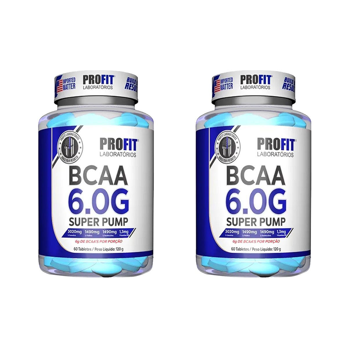 Kit 2X Bcaa Super Pump 6g  - 60 Tabletes - ProFit