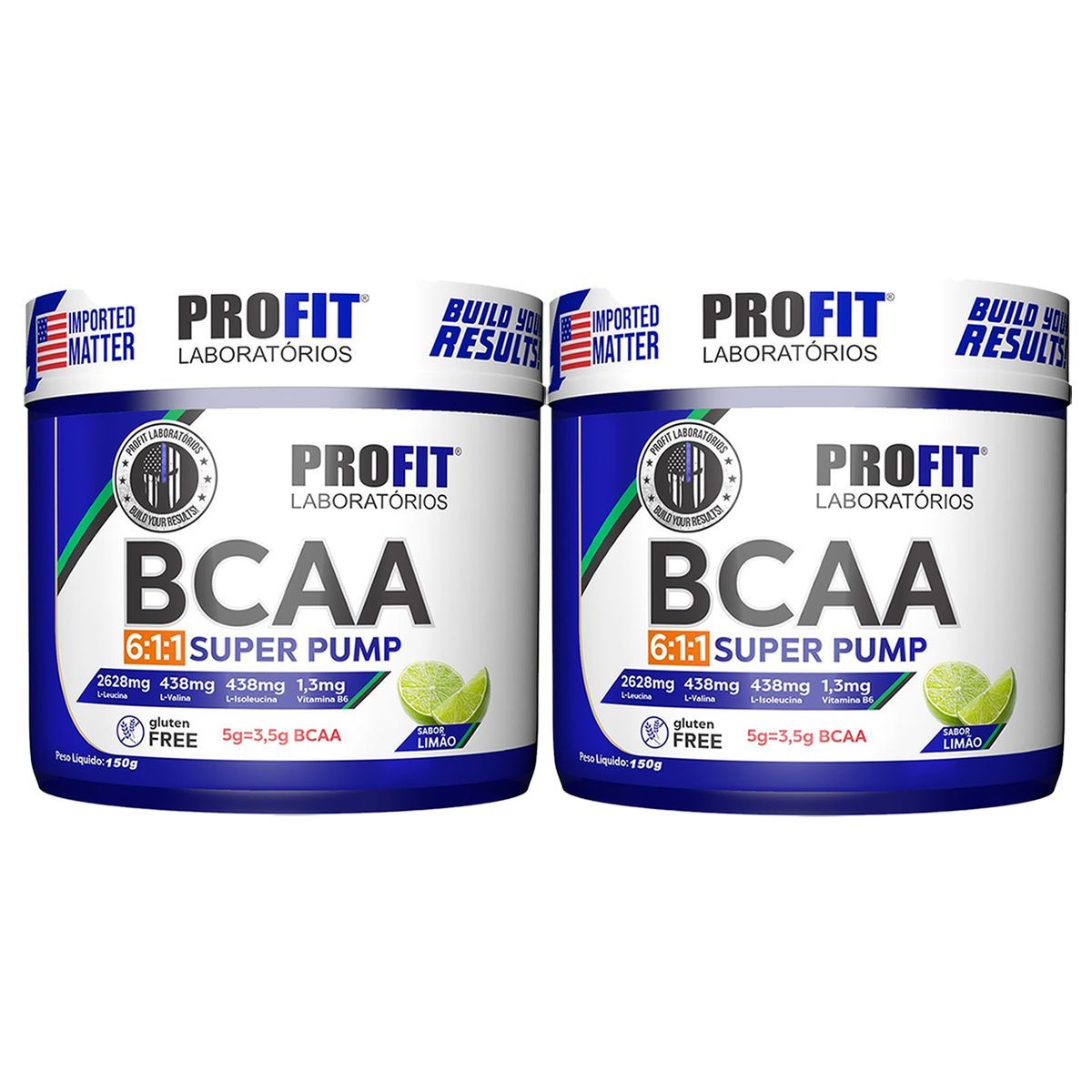 Kit 2X Bcaa Super Pump Powder 6:1:1 - 150g Lim�o - ProFit