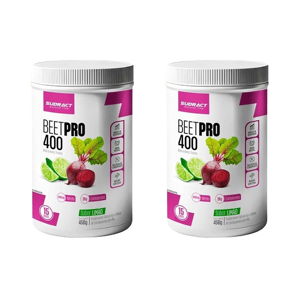 Kit 2X Beet Pro 400 - 450g Lim�o - Sudract Nutrition