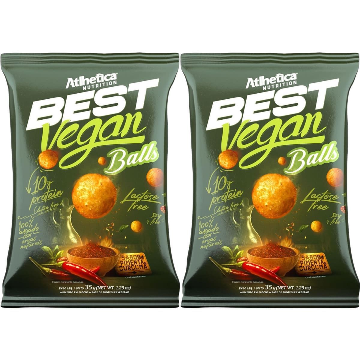 Kit 2X Best Vegan Balls - 35g Pimenta e C�rcuma - Atlhetica Nutrition