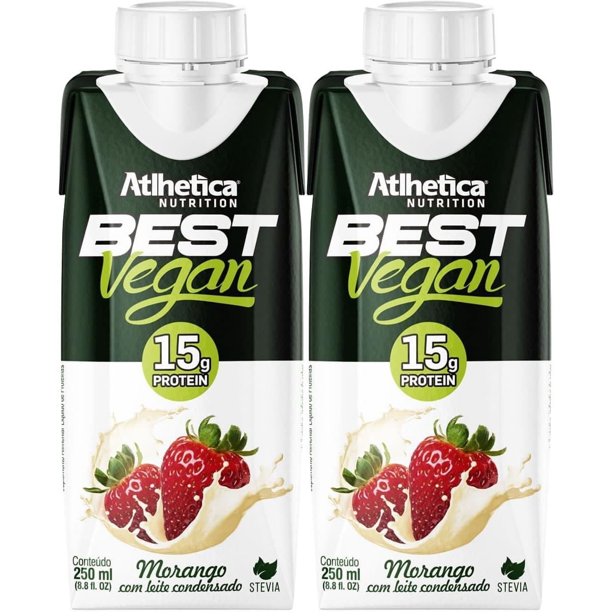 Kit 2X Best Vegan RTD - 250ml Morango Com Leite Condensado - Atlhetica Nutrition