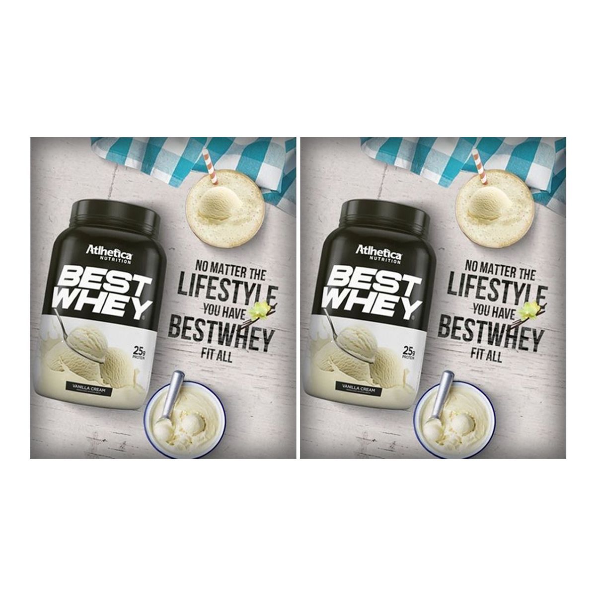 Kit 2X Best Whey - 1 sach� 35g Vanilla Cream - Atlhetica Nutrition
