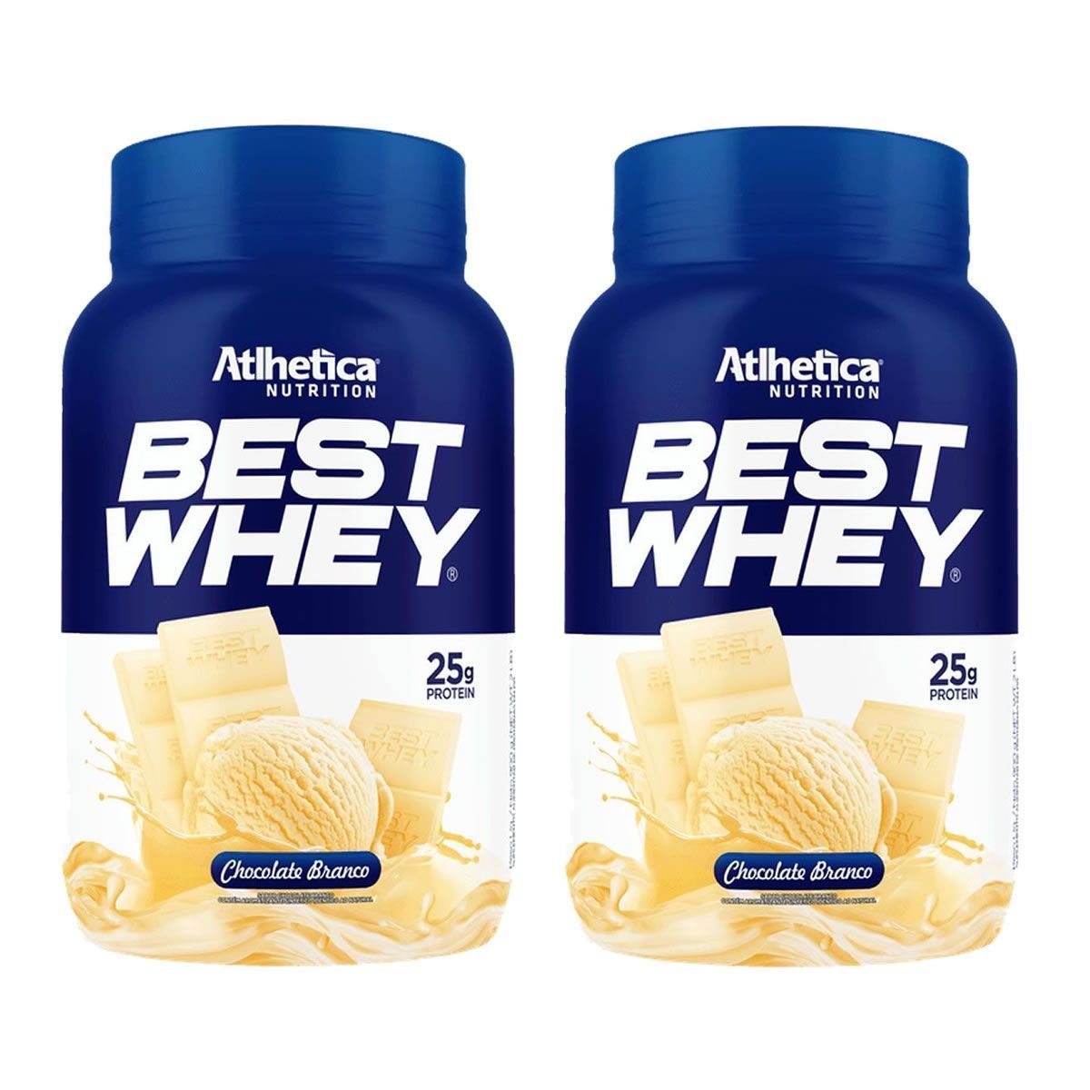 Kit 2X Best Whey - 900g Chocolate Branco - Atlhetica Nutrition