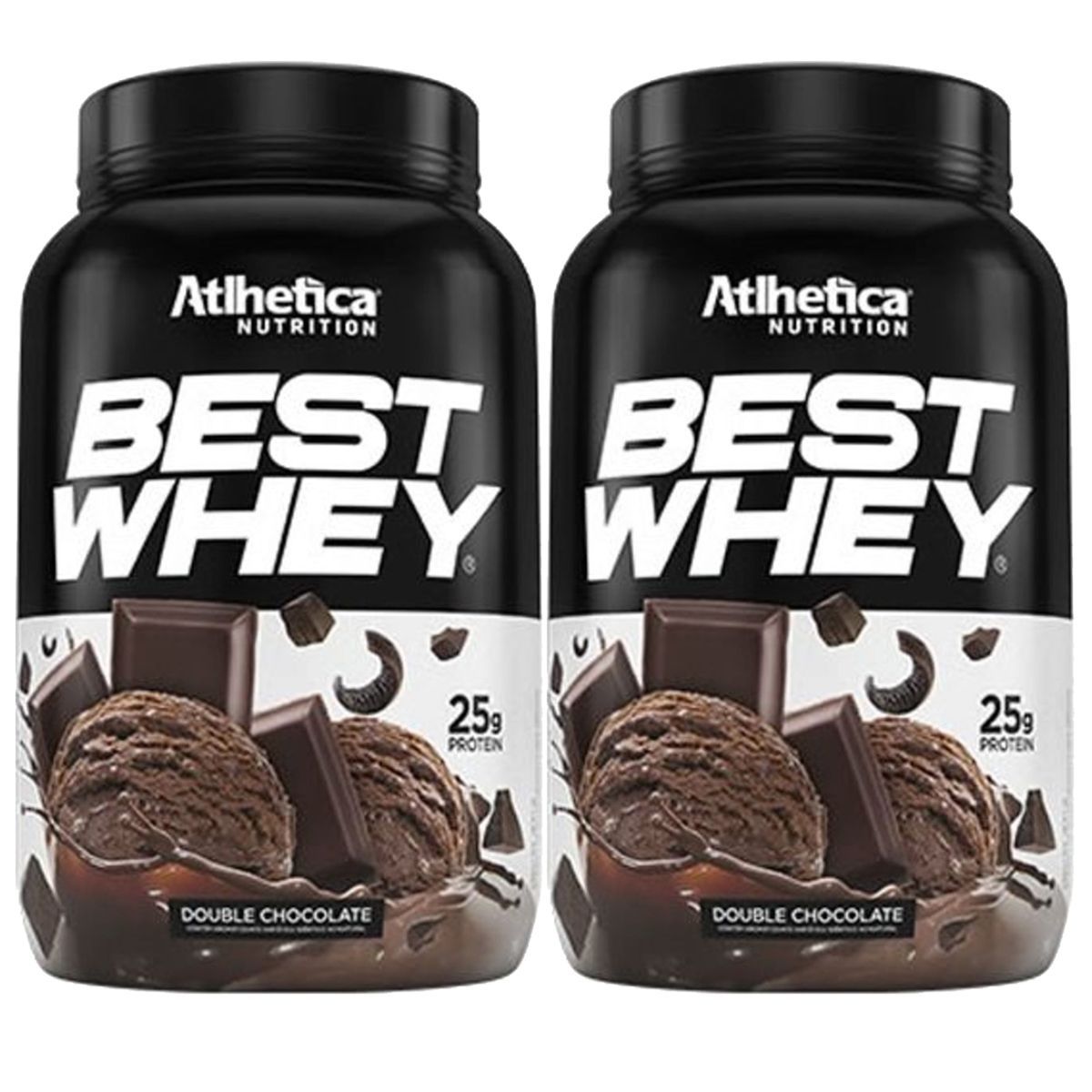 Kit 2X Best Whey - 900g Double Chocolate - Atlhetica Nutrition
