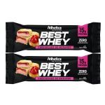 Kit 2X Best Whey Bar - 1 Unidade 62g Cheesecake de Morango Atlhetica Nutrition