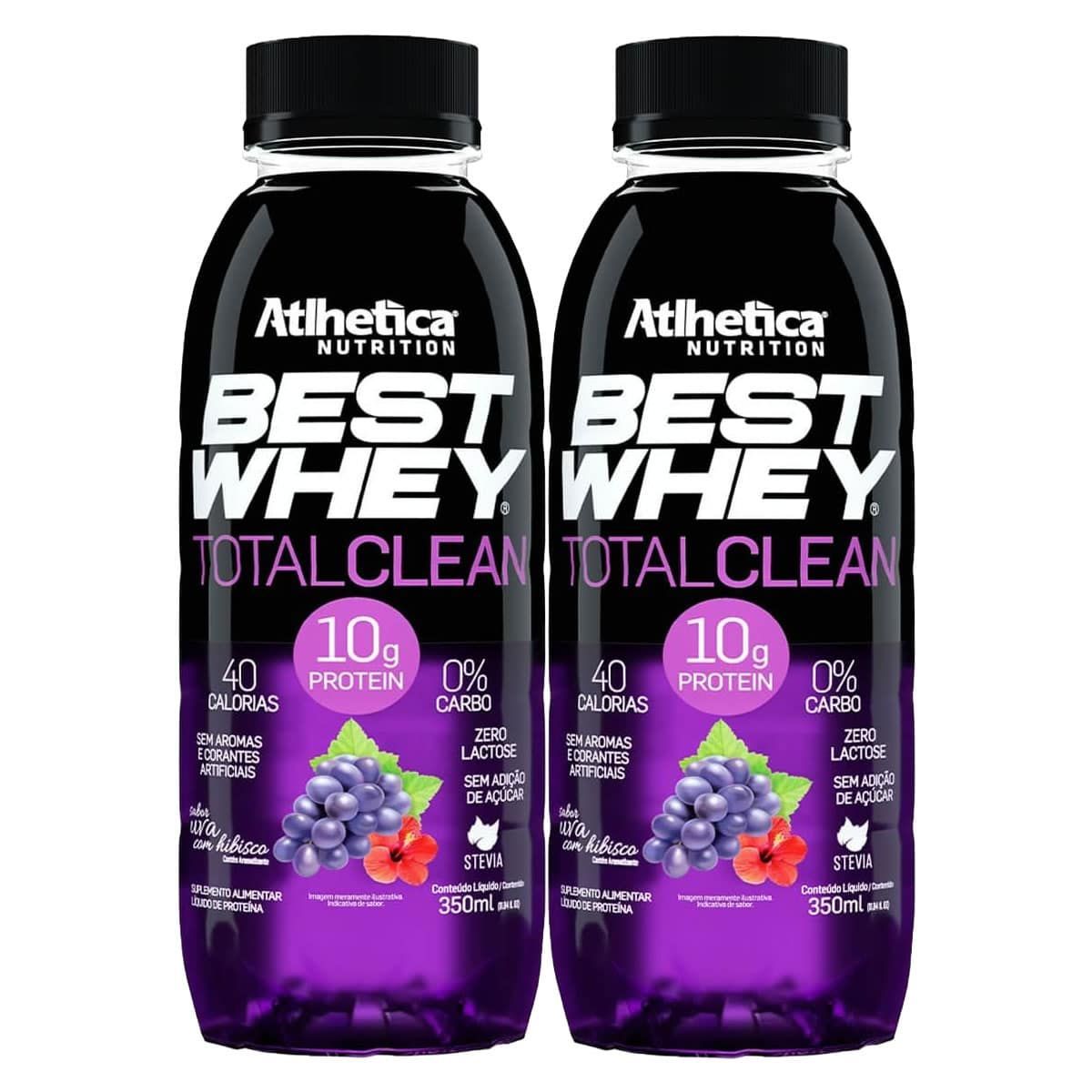 Kit 2X Best Whey Total Clean - 350ml  Uva Com Hibisco - Atlhetica Nutrition