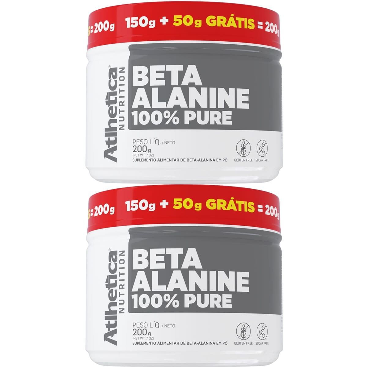 Kit 2X Beta-Alanine 100% Pure - 150g + 50g Gr�tis Sem Sabor - Atlhetica Nutrition