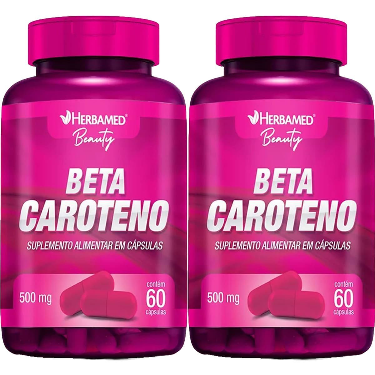 Kit 2X Beta Caroteno 500mg -  60 C�psulas - Herbamed