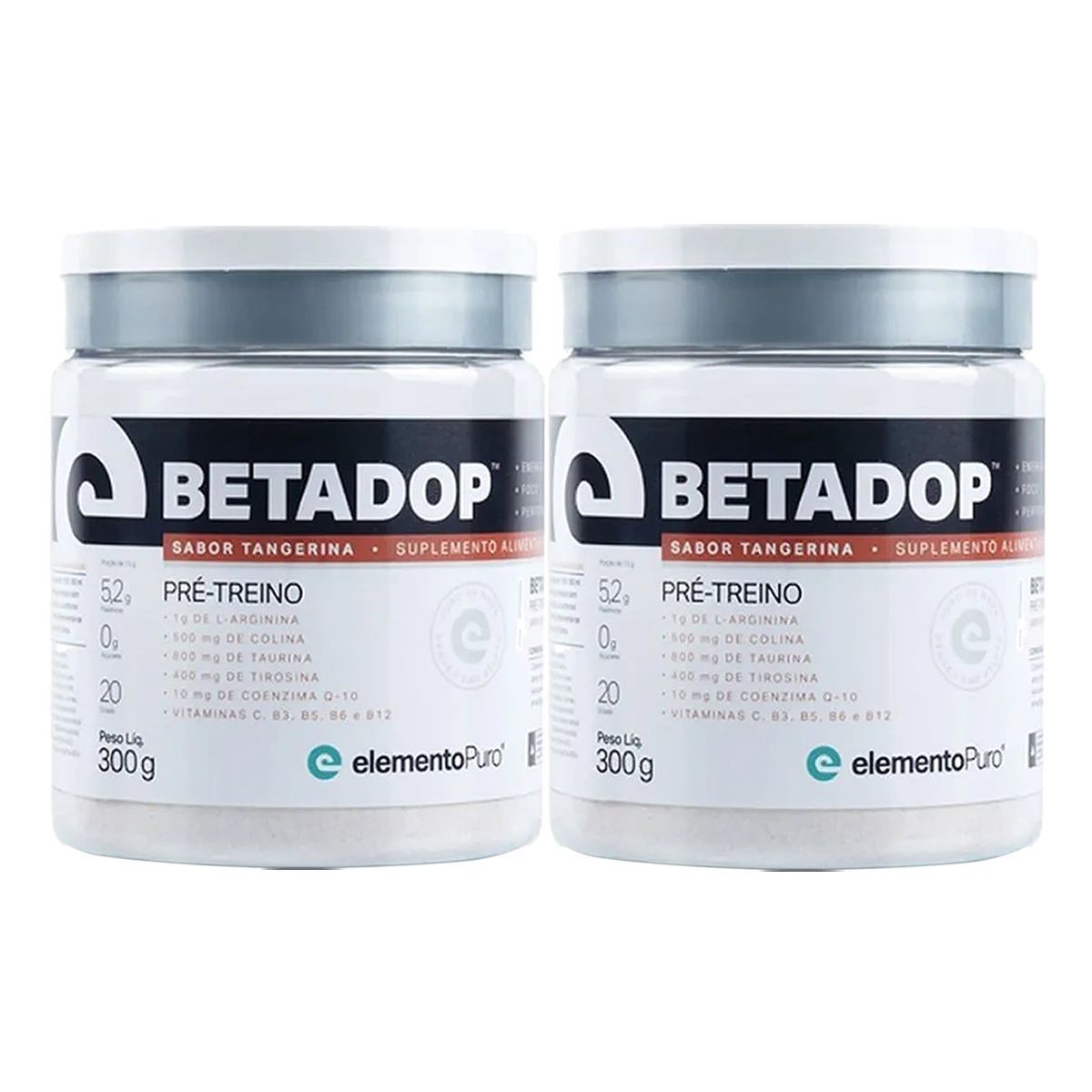 Kit 2X Betadop Pr�-Treino- 300g Tangerina - ElementoPuro