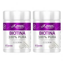 Kit 2X Biotina 100% Pura - 60 C�psulas - Body Action