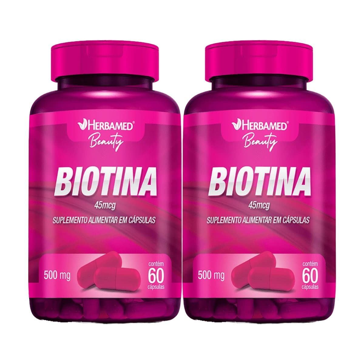 Kit 2X Biotina 45mcg - 60 C�psulas - Herbamed