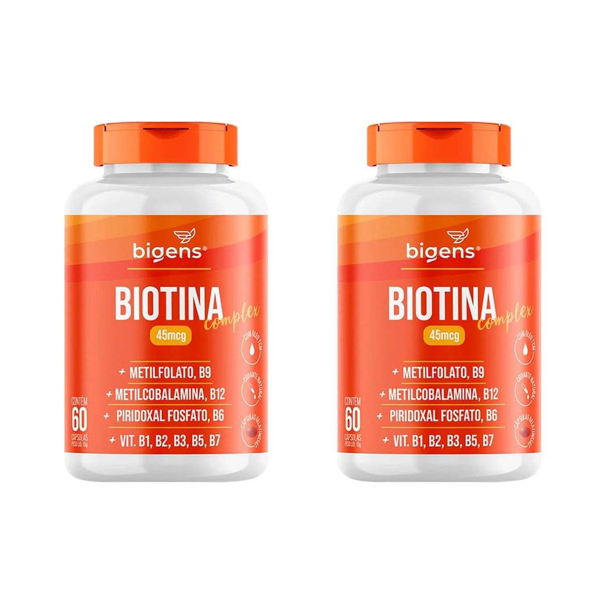 Kit 2X Biotina Complex - 60 C�psulas - Bigens