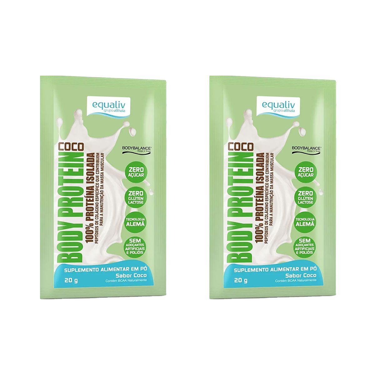 Kit 2X Body Protein - 1 Sach� 20g Coco - Equaliv