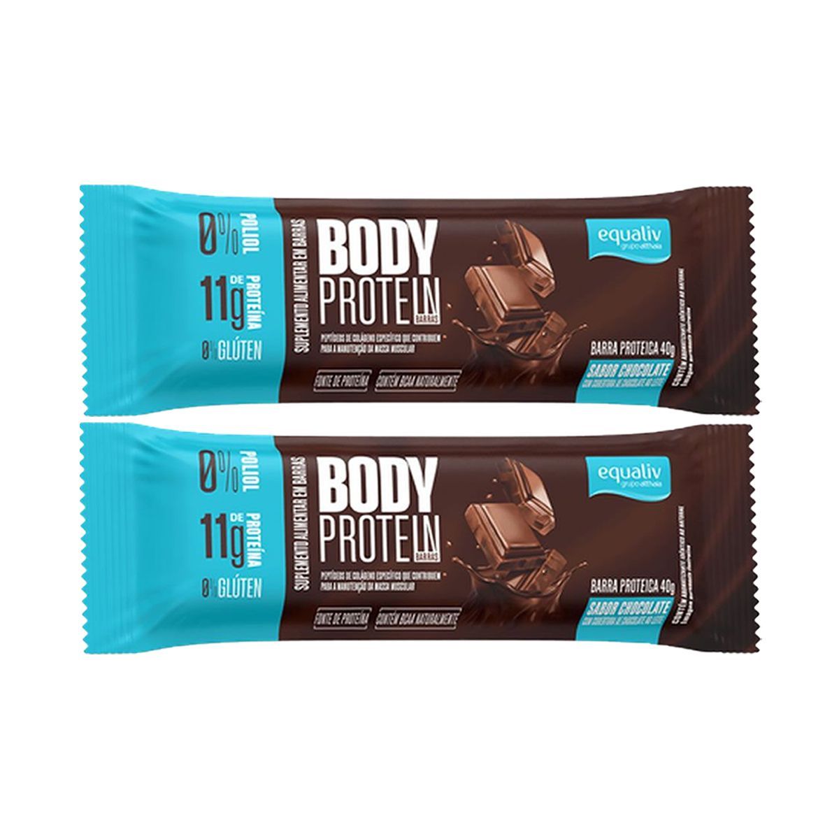 Kit 2X Body Protein Barra - 40g Chocolate - Equaliv