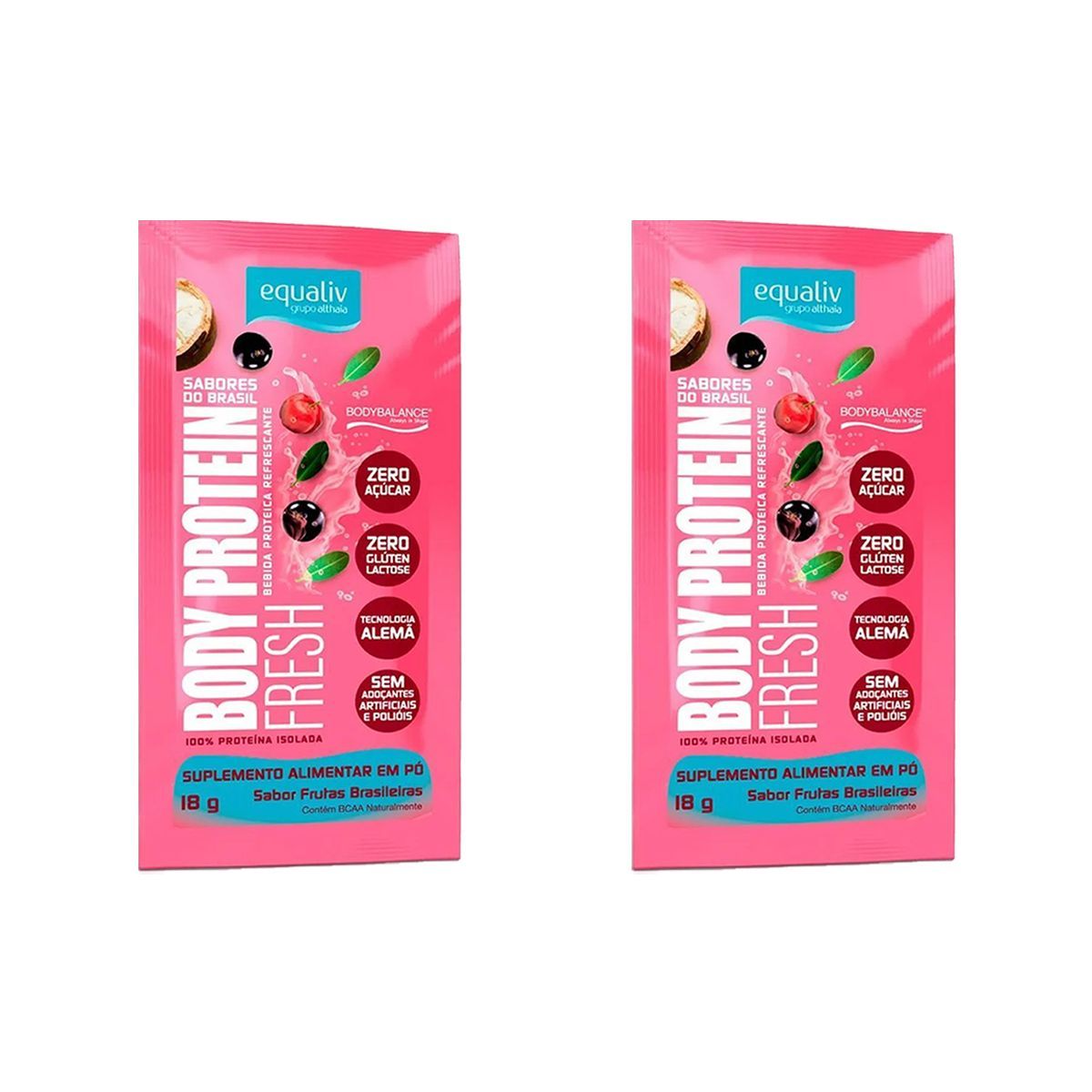 Kit 2X Body Protein Fresh - 1 Sach� 18g Frutas Brasileiras - Equaliv