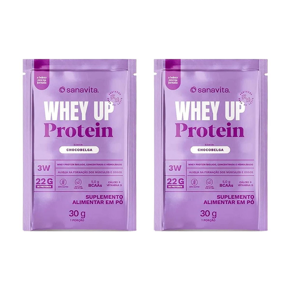 Kit 2X Whey Up Protein - 1 Sach� 20g Chocobelga - Sanavita