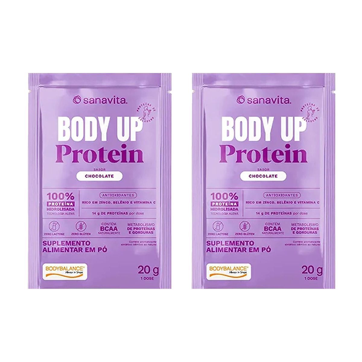 Kit 2X Body Up Protein - 1 Sach� 20g Chocolate - Sanavita