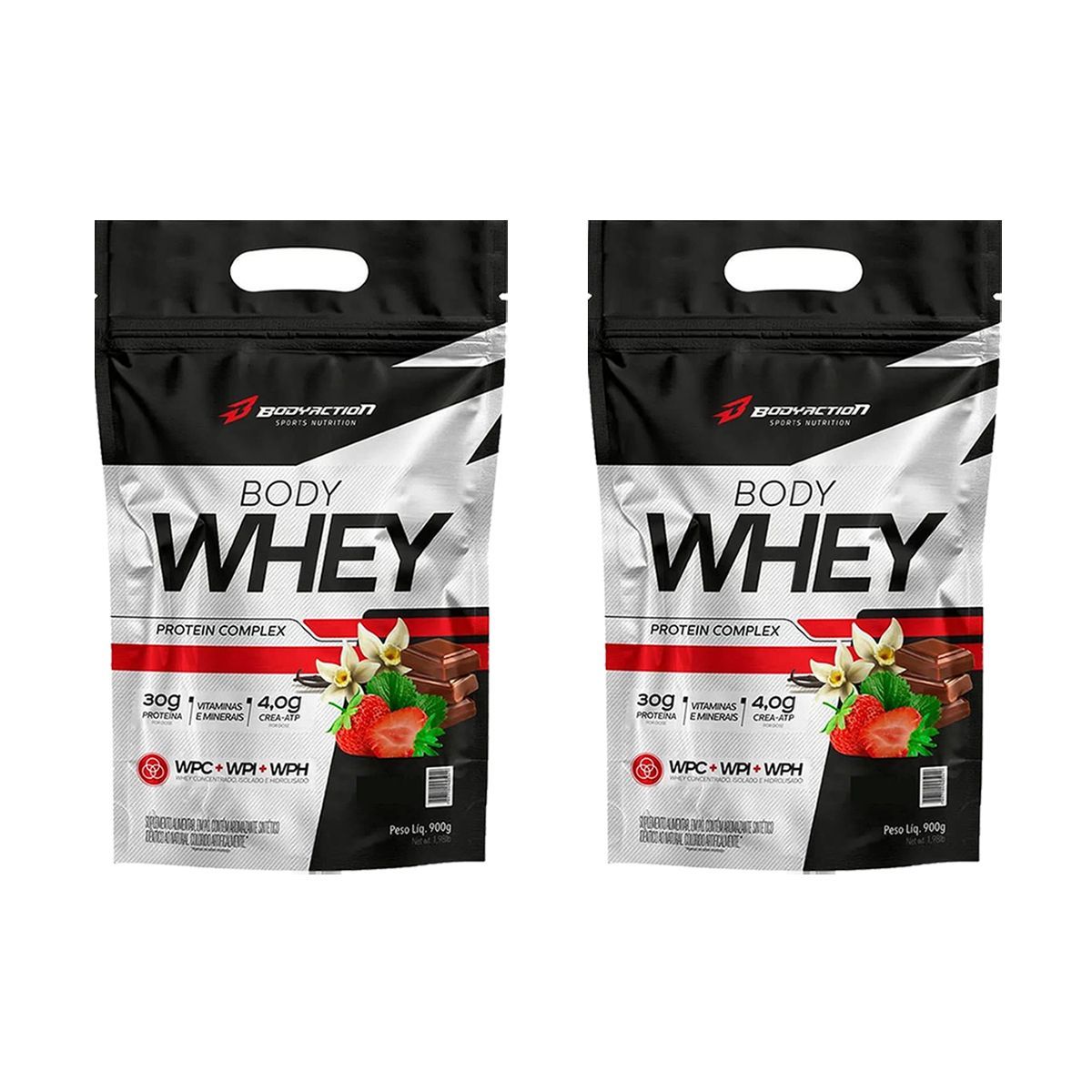 Kit 2X Body Whey - 900g Refil Baunilha - BodyAction