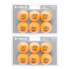 Kit 2X Bola T�nis de Mesa 3 Estrela - 6 Unidades Laranja - Vollo Sports