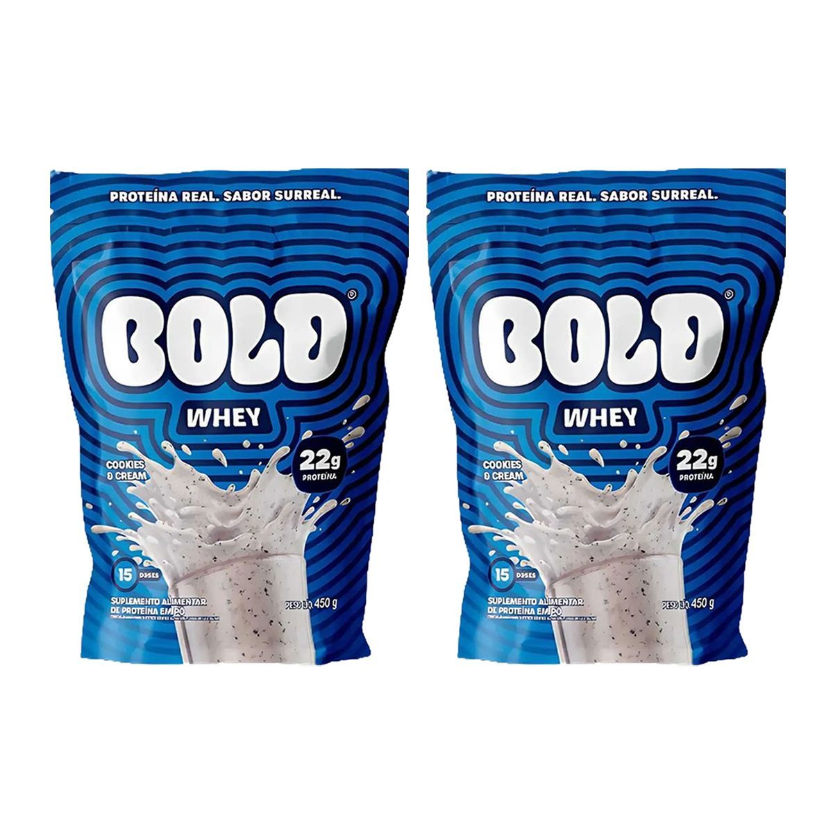 Kit 2X Bold Whey - 450g Refil Cookies e Cream - Bold