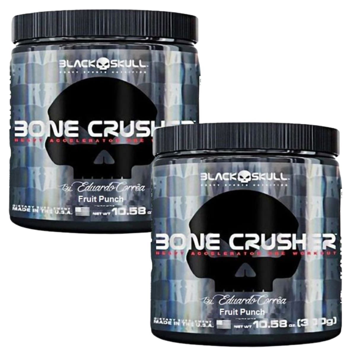 Kit 2X Bone Crusher - 300g Fruit Punch/Frutas Vermelhas - Black Skull