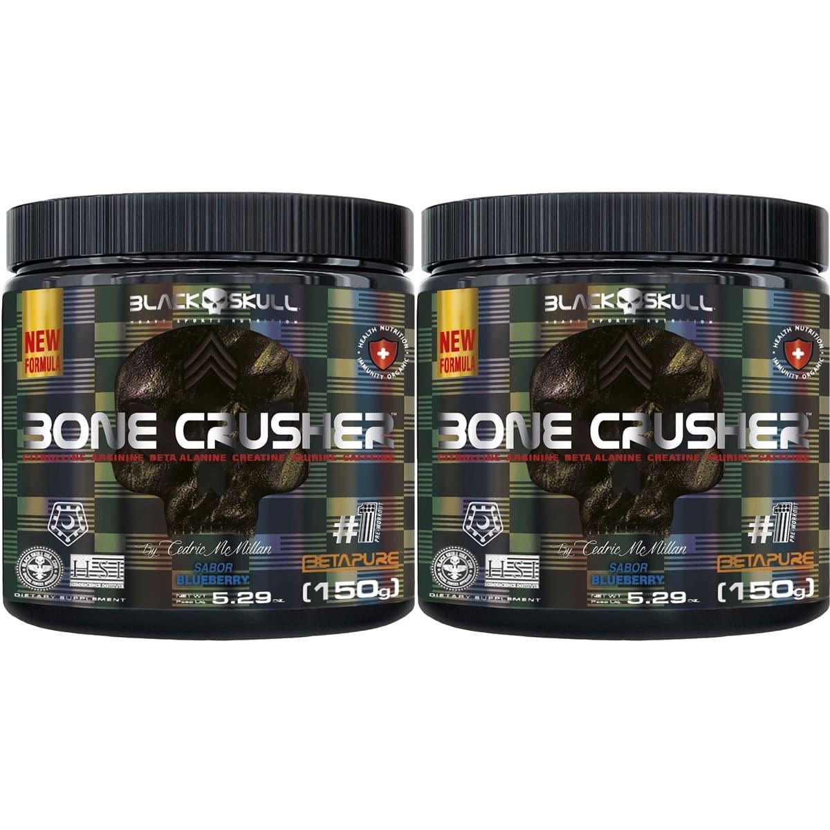 Kit 2X Bone Crusher Nova F�rmula - 150g Blueberry - Black Skull