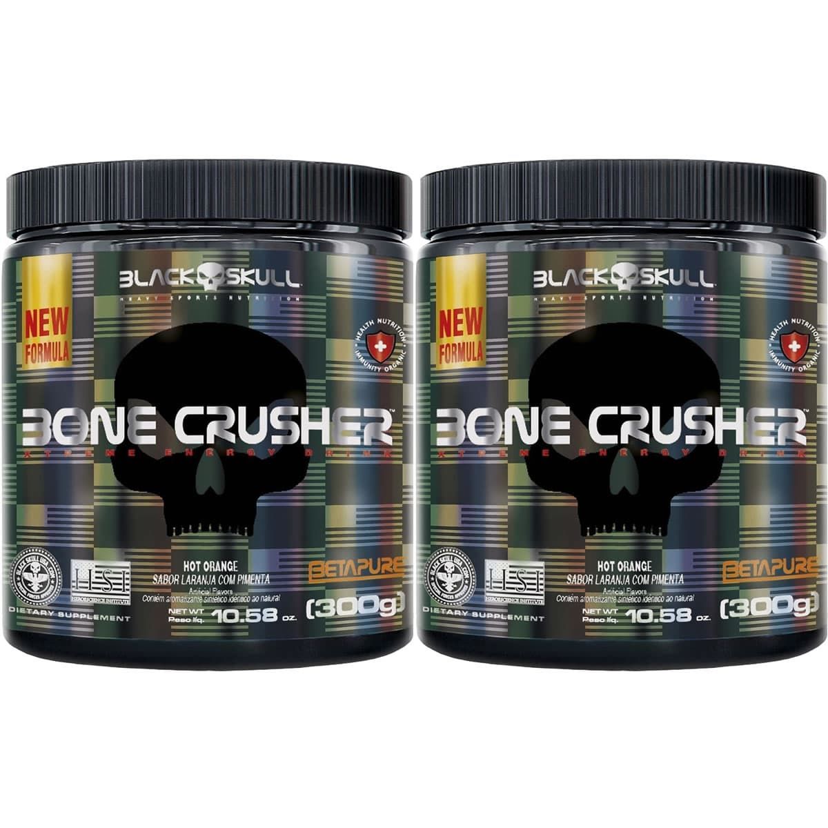 Kit 2X Bone Crusher Nova F�rmula - 300g Hot Orange - Black Skull
