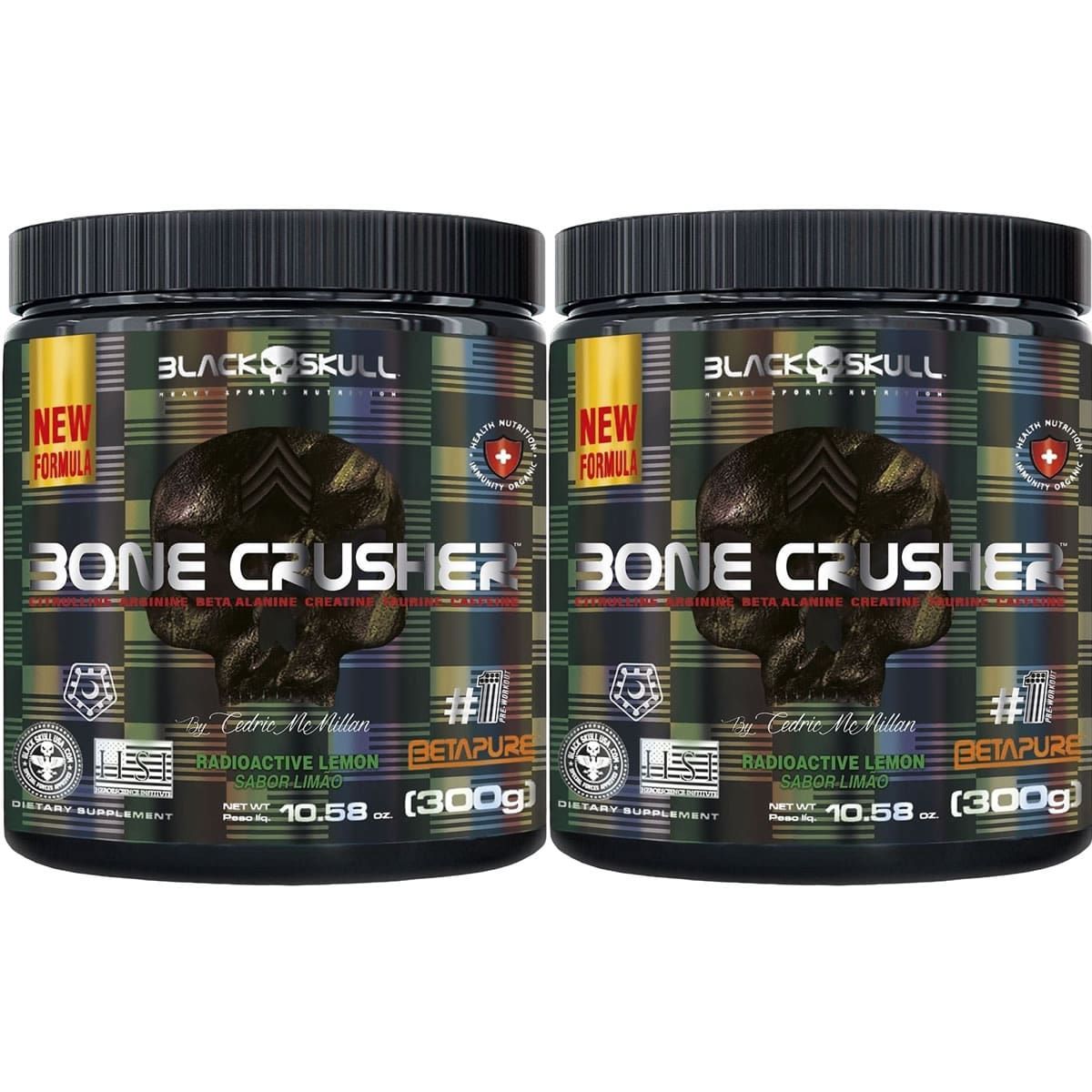 Kit 2X Bone Crusher Nova F�rmula - 300g Lim�o - Black Skull