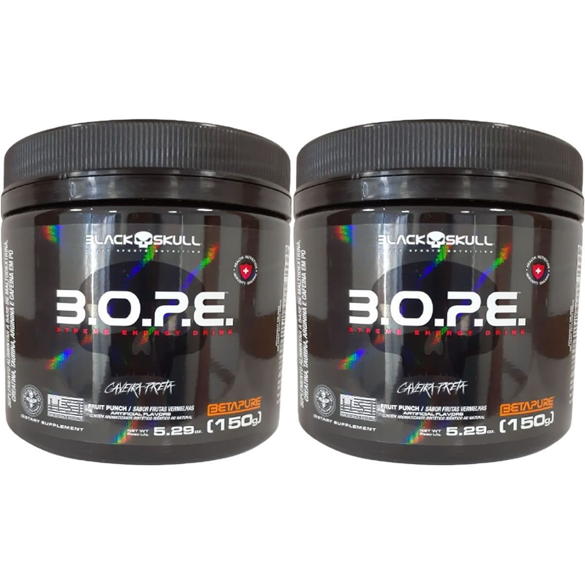 Kit 2X BOPE  Beta Pure - 150g Frutas Vermelhas - Black Skull