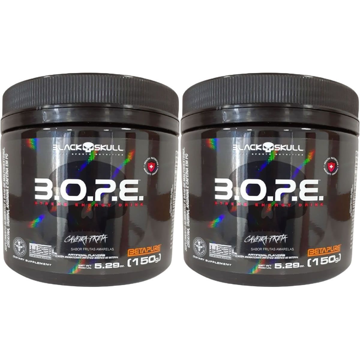 Kit 2X BOPE BetaPure - 150g Frutas Amarelas - Black Skull