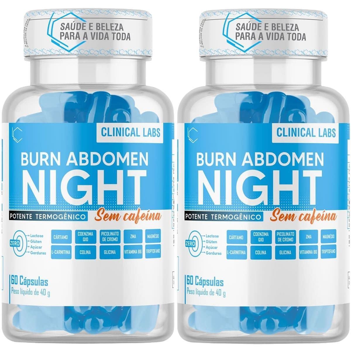 Kit 2X Burn Abdomen Night - 60 C�psulas - Body Nutry