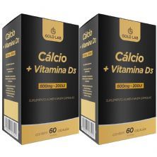 Kit 2X C�lcio + Vitamina D3 - 60 C�psulas - Gold Lab