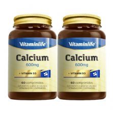 Kit 2X Calcium 600mg + VITD3 OTC C�lcio Vitamina D3 - 60 Comprimidos - VitaminLife