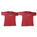 Kit 2X Camiseta Algod�o Integral Team - Tamanho GG Vermelha/Preta - IntegralM�dica
