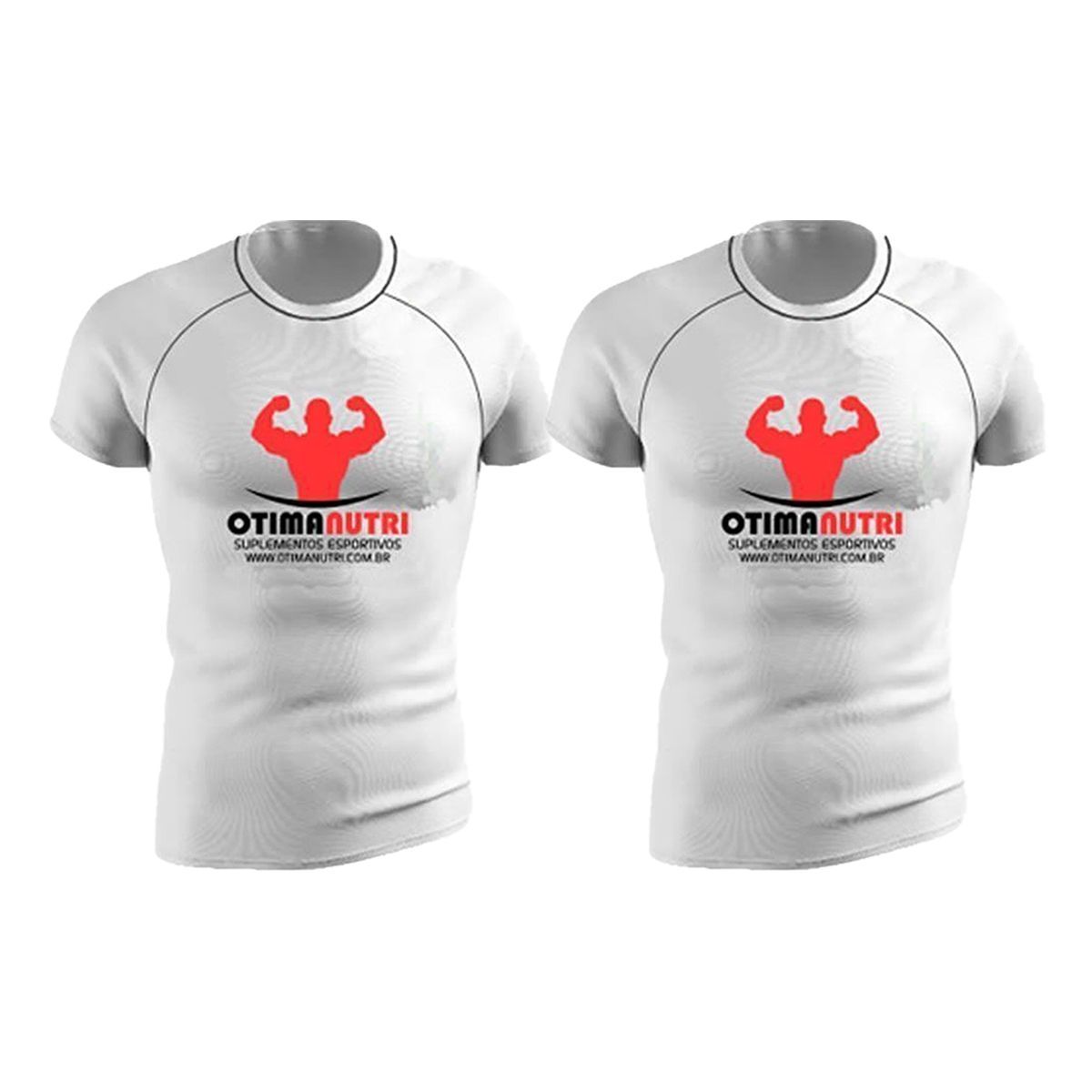 Kit 2X Camiseta Baby Look Dry 100% Poliester - Branca Tamanho GG - OtimaNutri