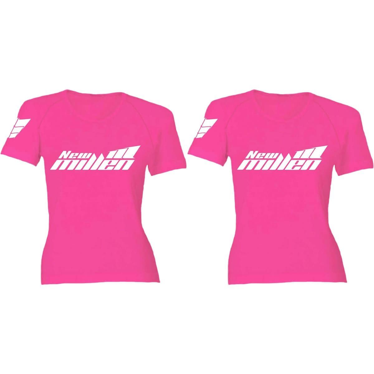 Kit 2X Camiseta Baby Look Feminina - Tamanho G Rosa - New Millen