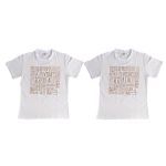 Kit 2X Camiseta de  Algod�o Feminina - Tamanho G Branca - Nutrify