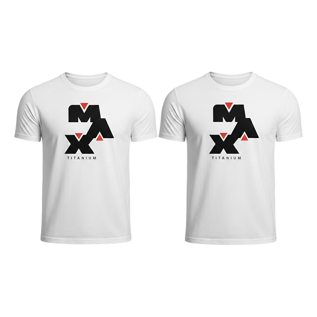 Kit 2X Camiseta Dry-Fit Max - Tamanho P Branca - Max Titanium