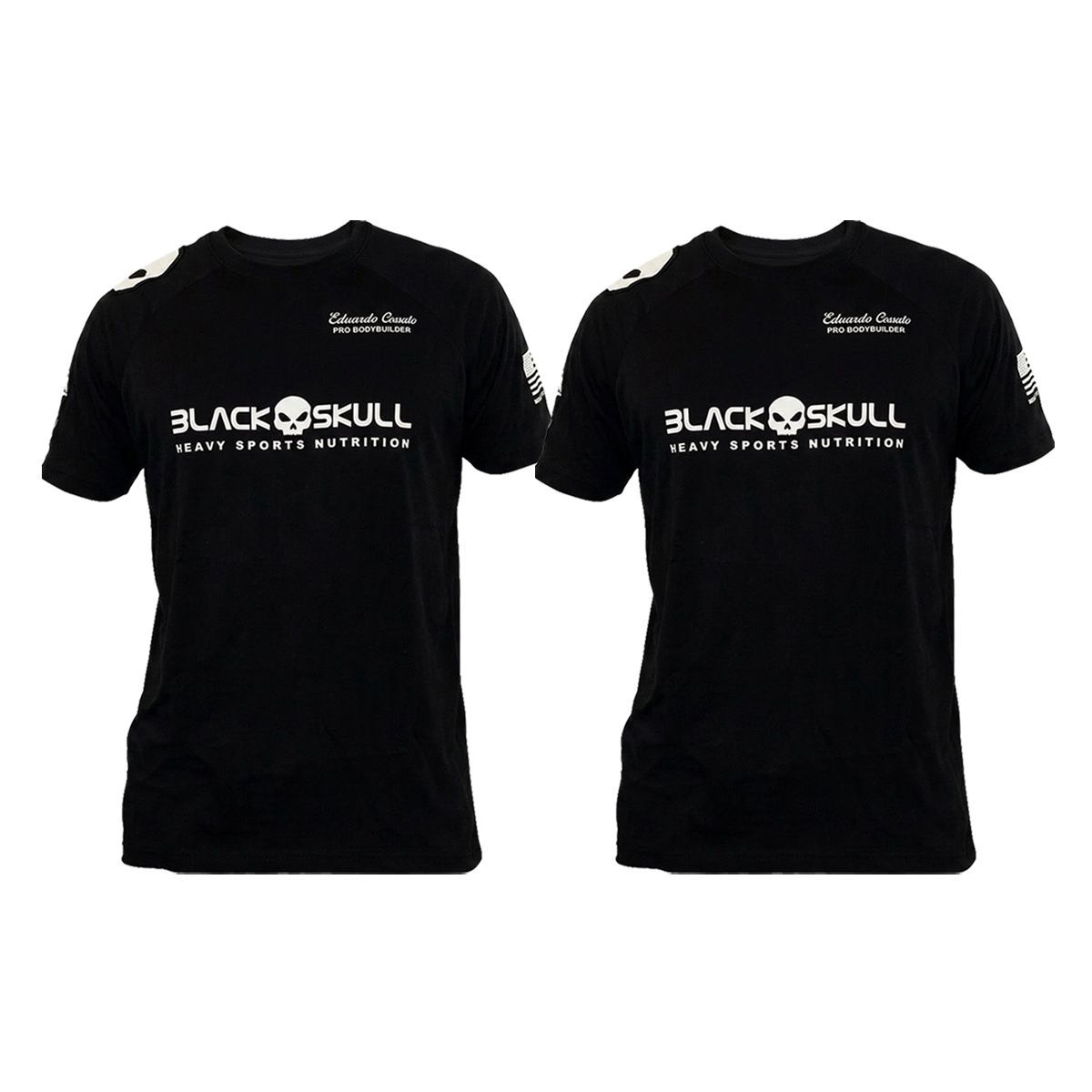 Kit 2X Camiseta Dry Fit - Preta Tamanho G - Black Skull