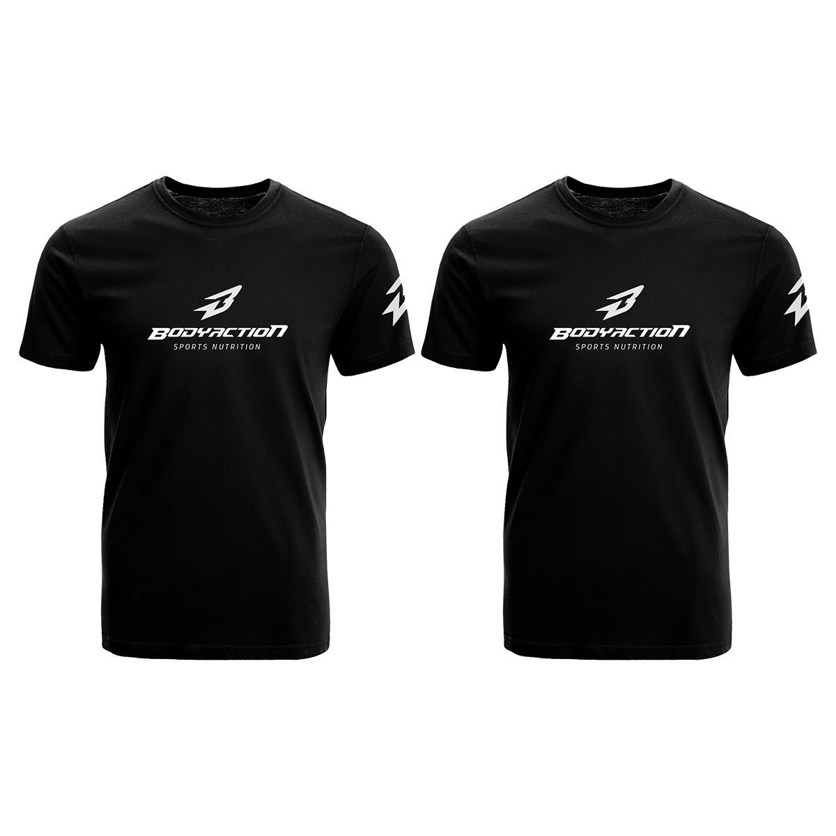 Kit 2X Camiseta Dry Fit - Tamanho M Preta - Bodyaction