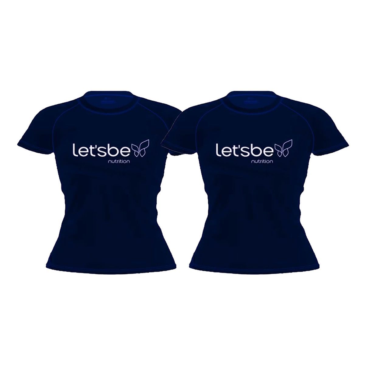 Kit 2X Camiseta Raglan Super Dry 100% Poliester - Baby Look Azul Tam. G - Lets Be Nutrition